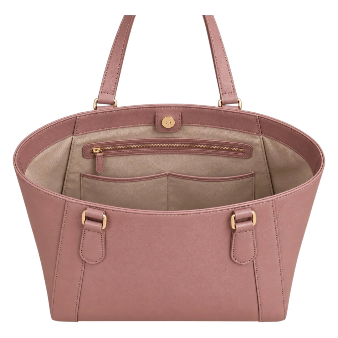 Totony Dusty Pink Women’s Tote Handbags – Faux Leather Everyday Shoulder Bag