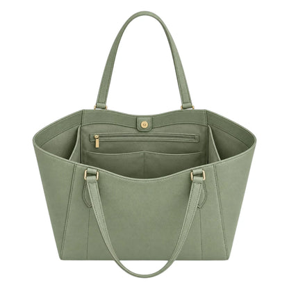 Totony Sage Green Women’s Tote Handbags – Faux Leather Structured Shoulder Bag