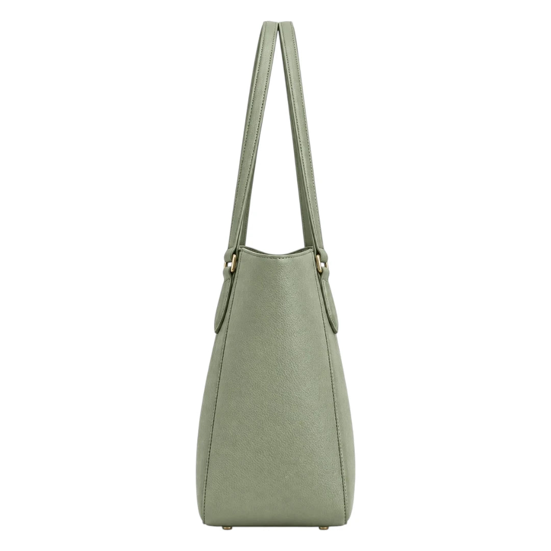 Totony Sage Green Women’s Tote Handbags – Faux Leather Structured Shoulder Bag