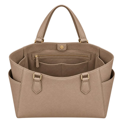 Totony Taupe Women’s Tote Handbags – Faux Leather Shoulder Carry Everyday Bag
